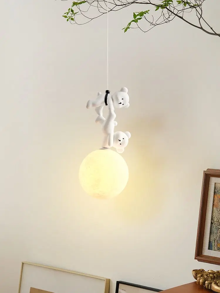 Resin Art Baby - Bear Lamp Cartoon Nursery Bedside Pendant