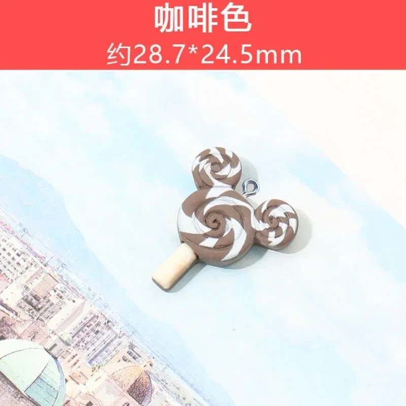 Resin Art Keychain - 10Pcs Kawaii Mouse Lollipop Resin Charms