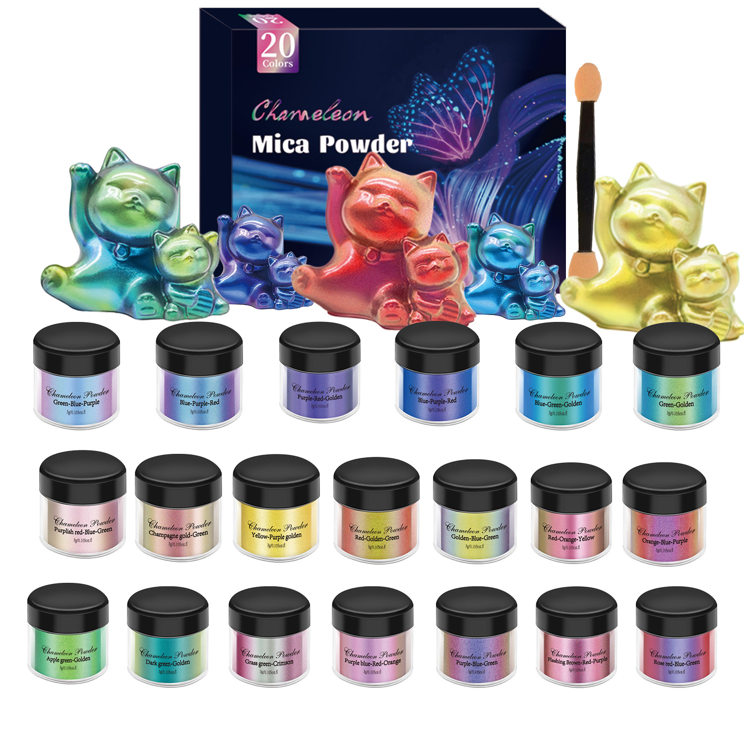 10/20pcs Mirror Chameleons Pig - Pearl Powder Resin review and price