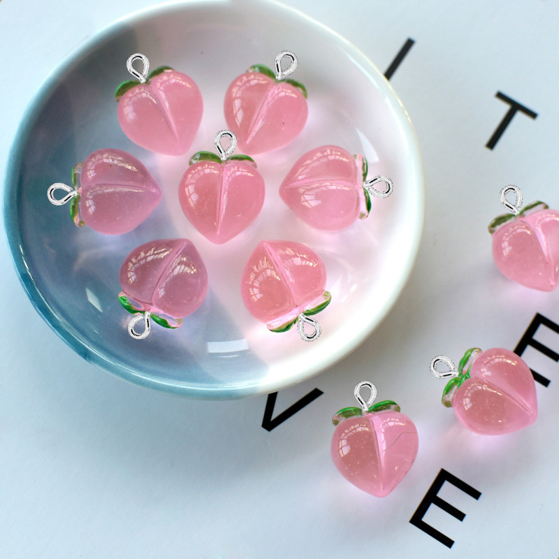 10Pcs New Transparent Peach Fl - Resin Art Earrings review and price