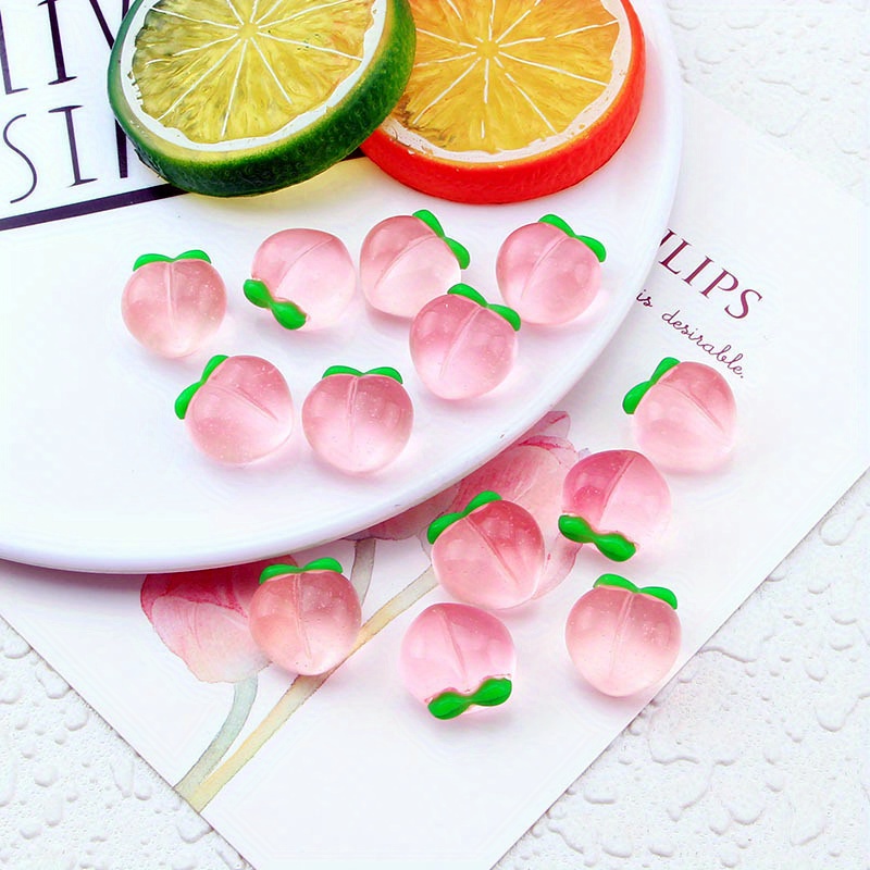 10Pcs New Transparent Peach Fl - Resin Art Earrings review and price