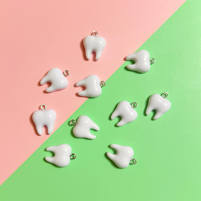 10pcs Cute White Teeth Resin P - Resin Art Keychain review and price