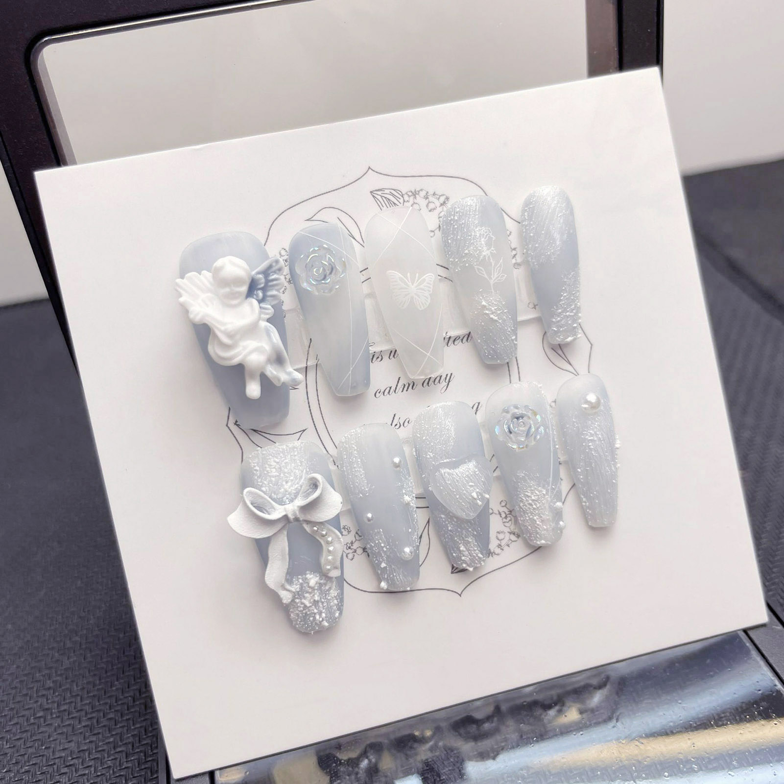 3D Plaster Angel False Nails G - Resin Art Flowers review and price