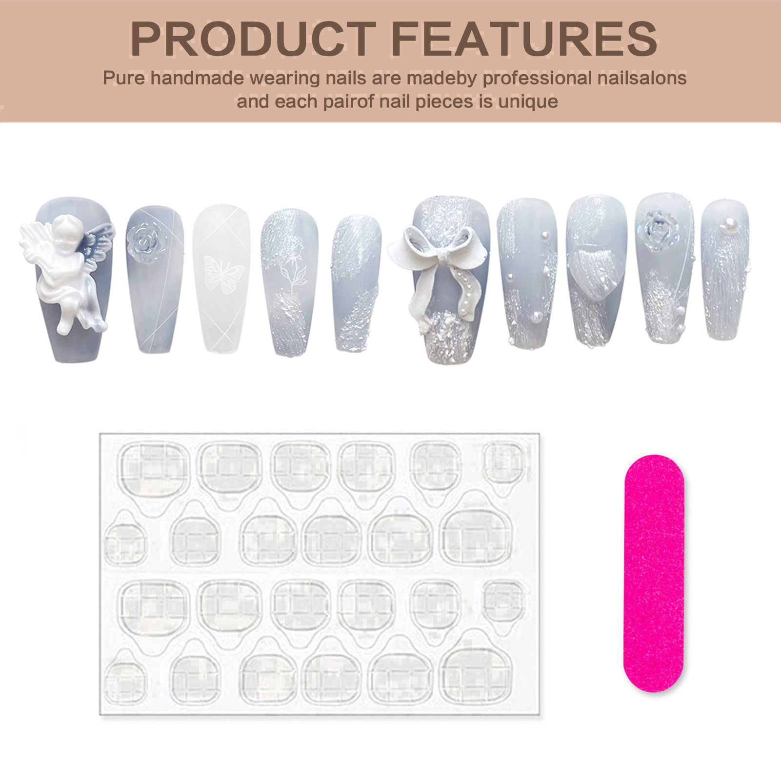 3D Plaster Angel False Nails G - Resin Art Flowers review and price