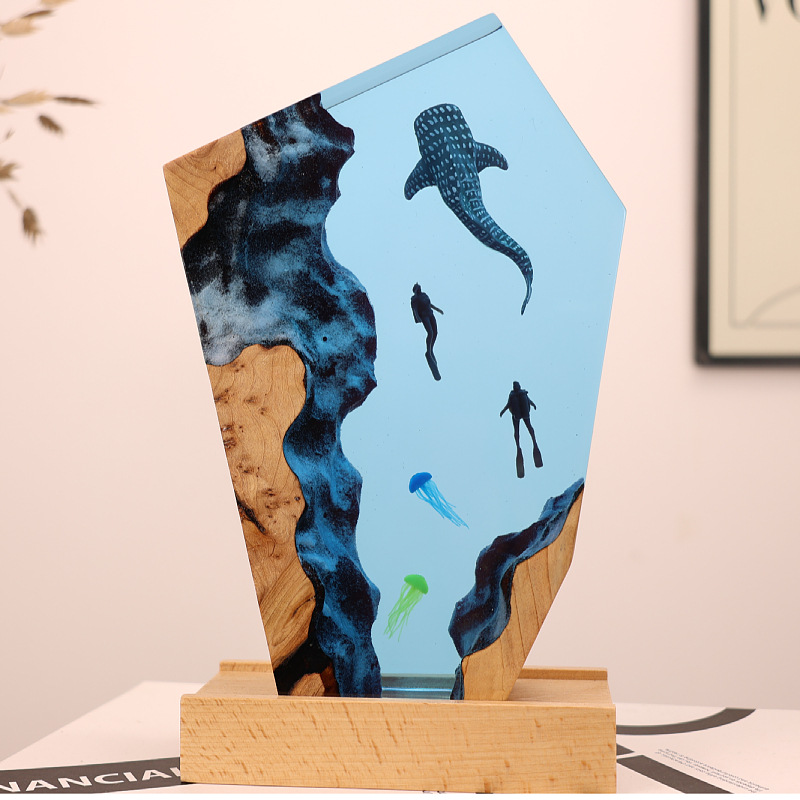 Resin Cave Whale Diver Desktop - Resin Art Gift For Anniversary review and price
