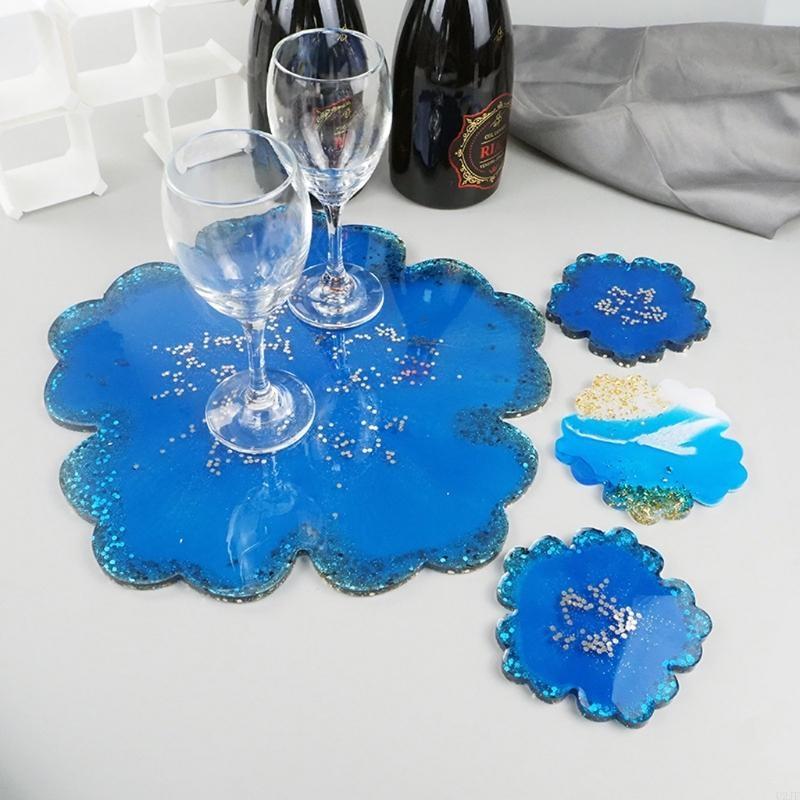 5Pieces Large Flower Resin Mol - Resin Art Geode review and price