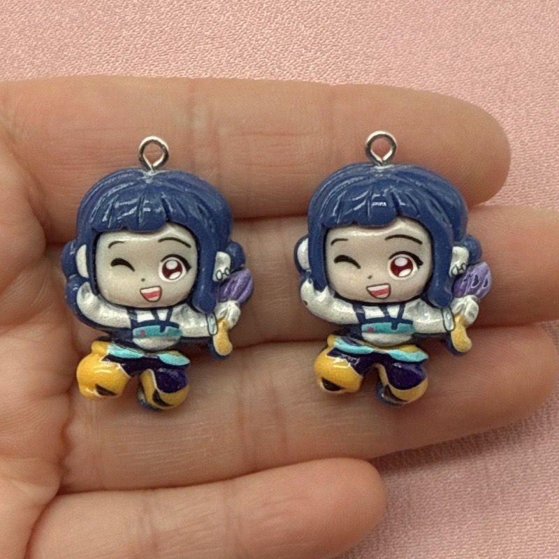 10pcs resin cartoon pendant, D - Resin Art Earrings review and price