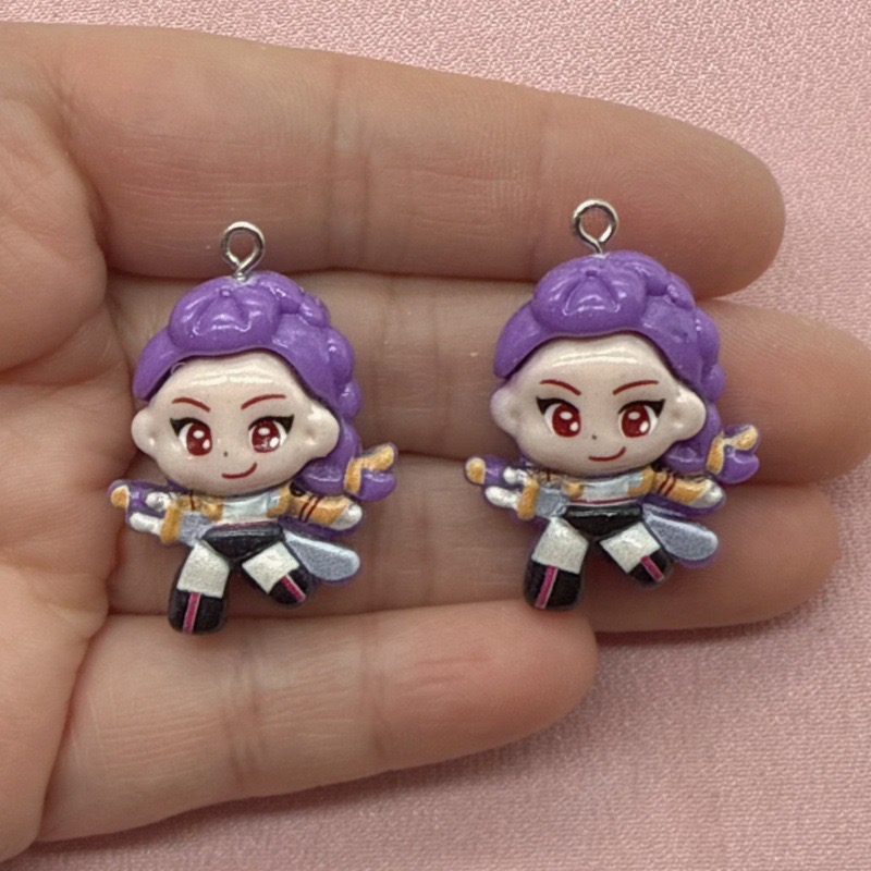 10pcs resin cartoon pendant, D - Resin Art Earrings review and price