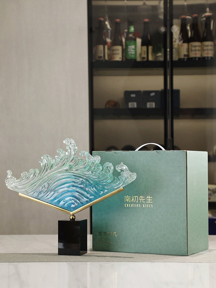 Transparent Gradient Ocean Wav - Resin Art Gift For Anniversary review and price
