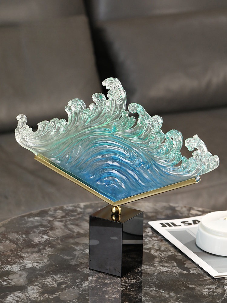 Transparent Gradient Ocean Wav - Resin Art Gift For Anniversary review and price