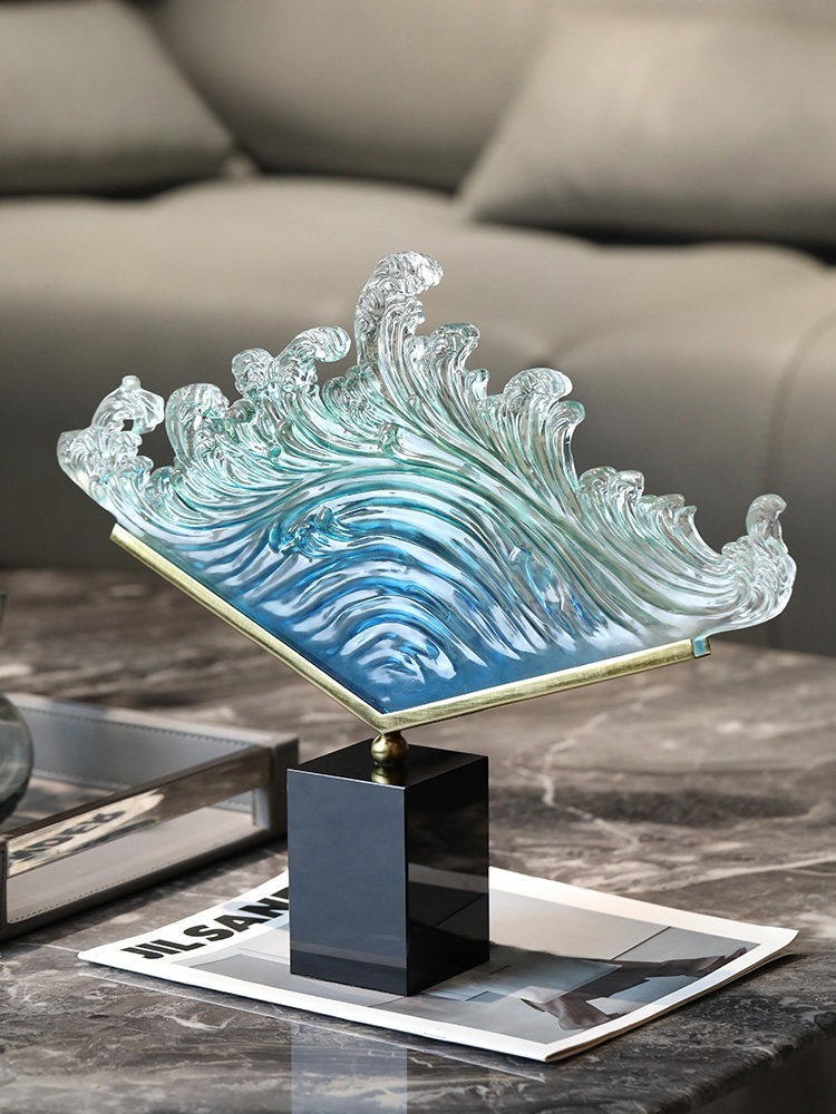 Transparent Gradient Ocean Wav - Resin Art Gift For Anniversary review and price