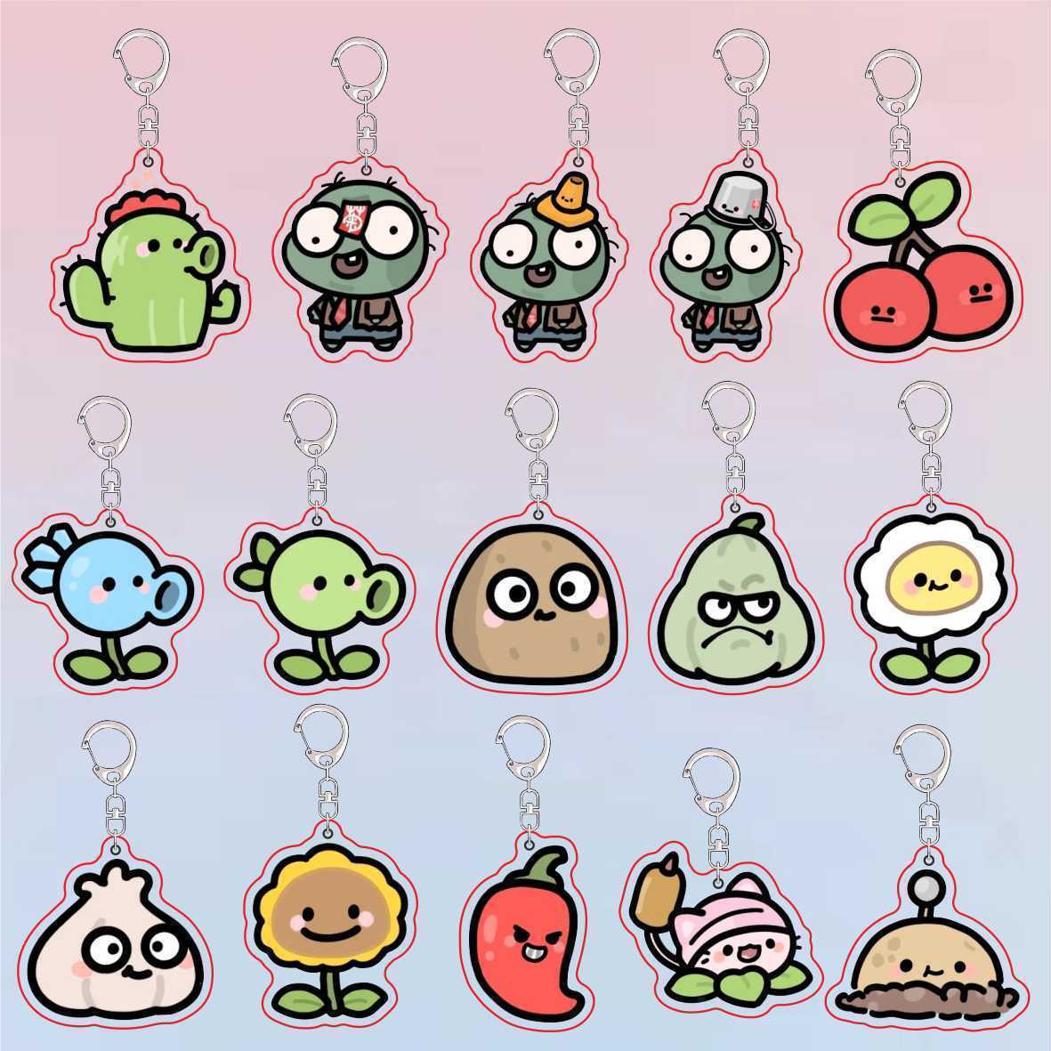 Plants Vs Zombies Acrylic Cute - Resin Art Keychain review and price