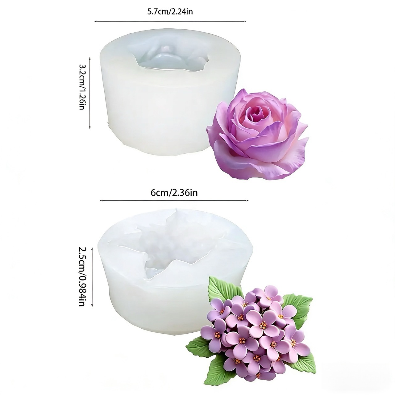 2-Piece 3D Rose and Lilac Sili - Resin Art Of Rose review and price