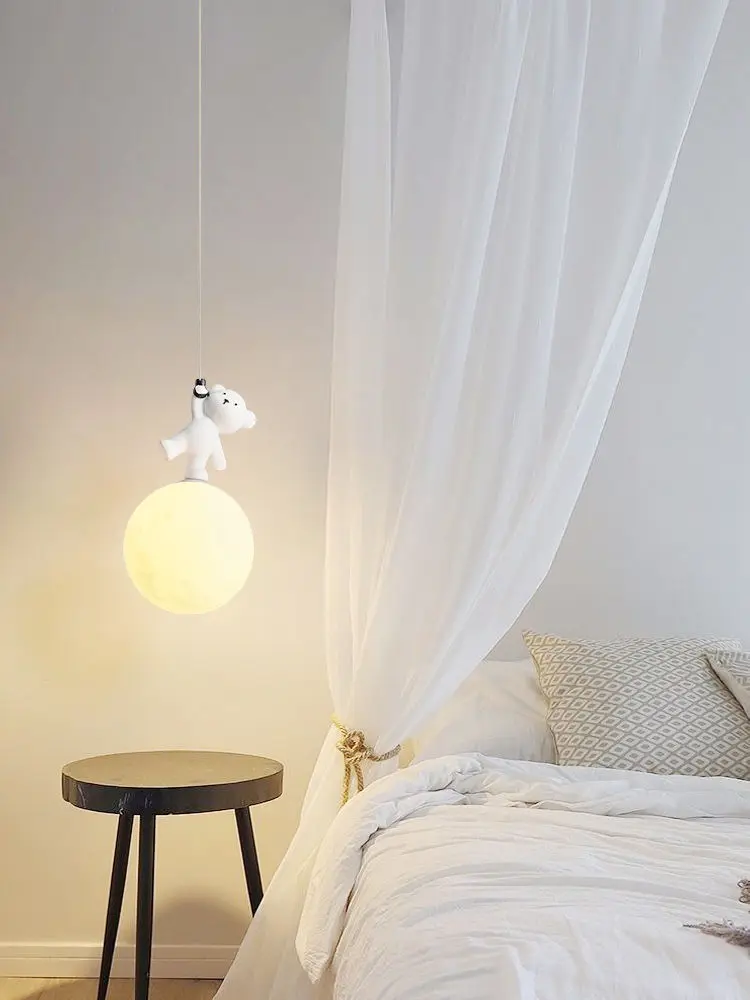 Bear Lamp Cartoon Nursery Beds - Resin Art Baby review and price