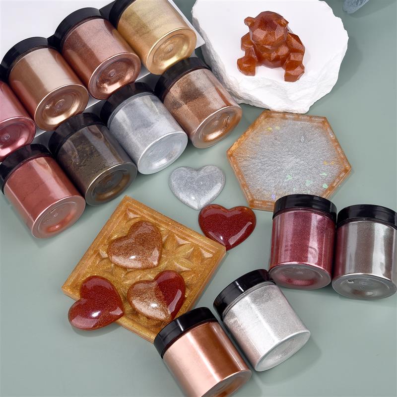 50g Shimmer Metallic Gold Silv - Pearl Powder Resin review and price