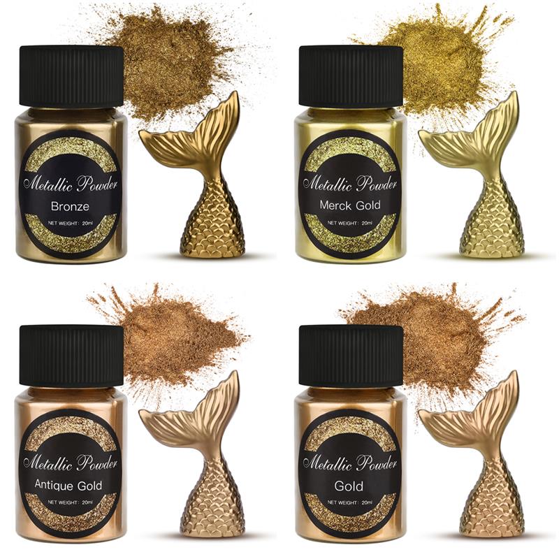 20 Ml Shimmer Metallic Gold Si - Pearl Powder Resin review and price