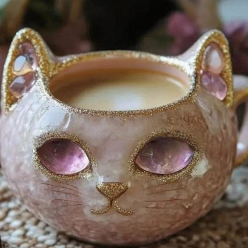 Glittering Cats Face Coffee Cu - Resin Art Geode review and price