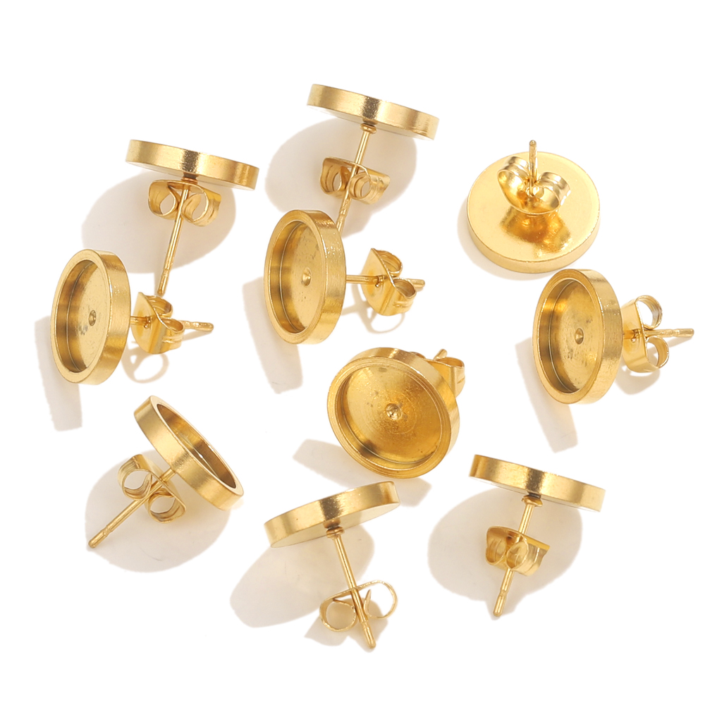 10pcs Stainless Steel Gold Ear - Resin Art Earrings review and price